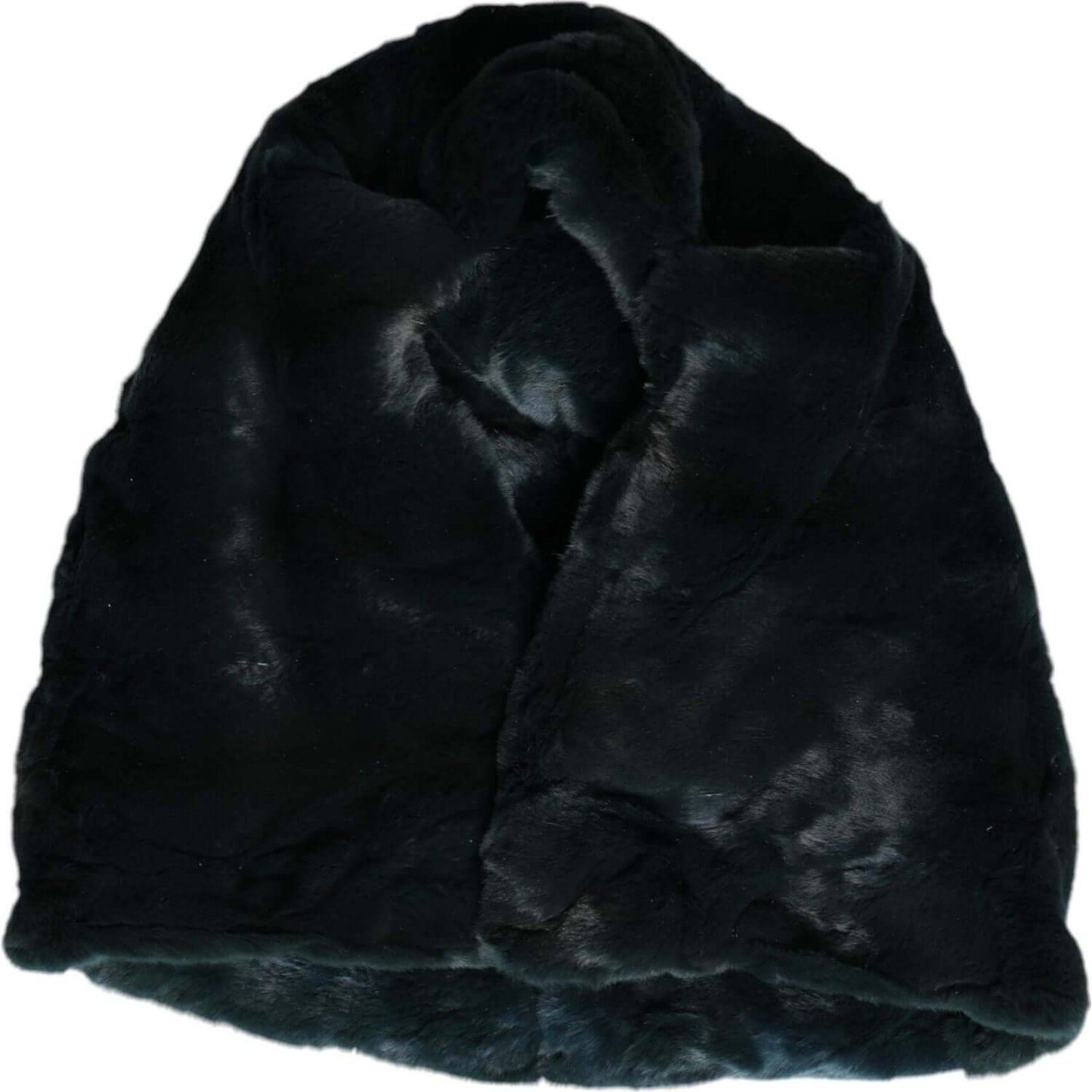 Dolce & Gabbana black weasel fur women's beanie hat with inner lining, luxury Italian fashion accessory.