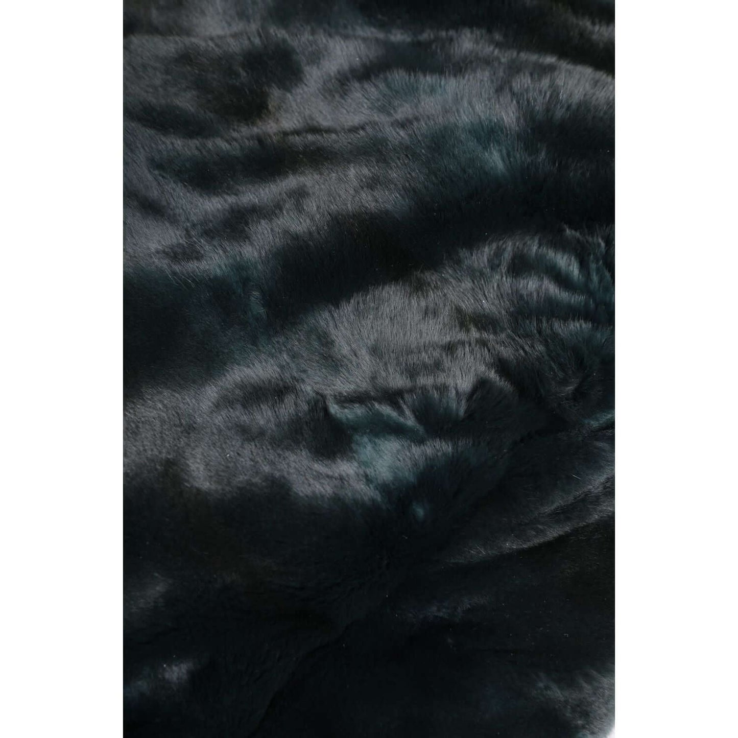 Close-up of the Dolce & Gabbana black weasel fur, showing luxurious texture and sheen. Perfect for the brand's Womens Beanie Hat.