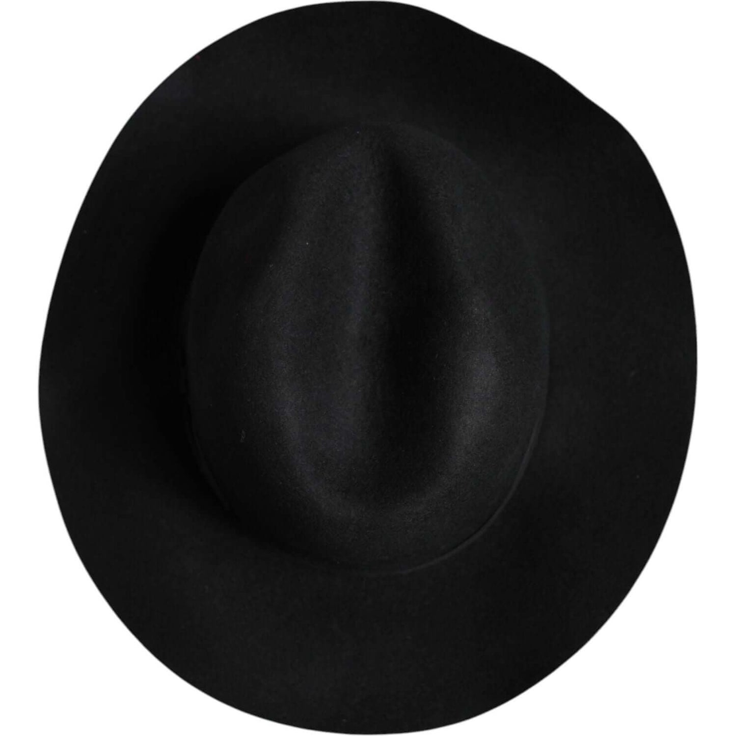 Dolce & Gabbana women's black wide brim trilby fedora hat, made in Italy, with logo details, stylish and chic