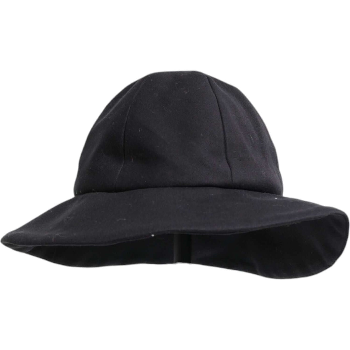 Dolce & Gabbana black cotton wide brim bucket hat, silk lining, women's fashion accessory, elegant and stylish, made in Italy.