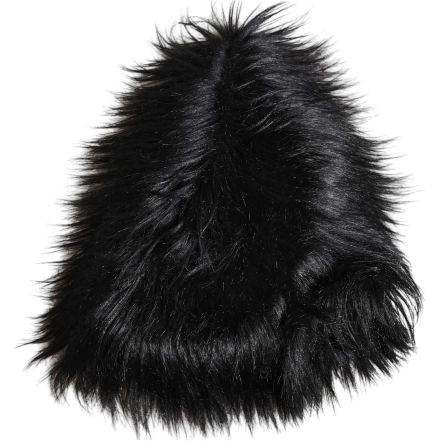 Dolce & Gabbana black acrylic fur women's bucket hat, luxurious Italian fashion accessory, new with tags