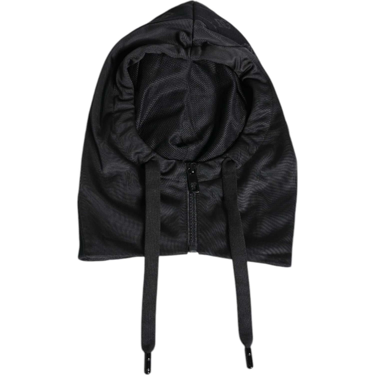 Dolce & Gabbana black polyester whole head wrap hat, 100% authentic, logo details, women's accessory, made in Italy.