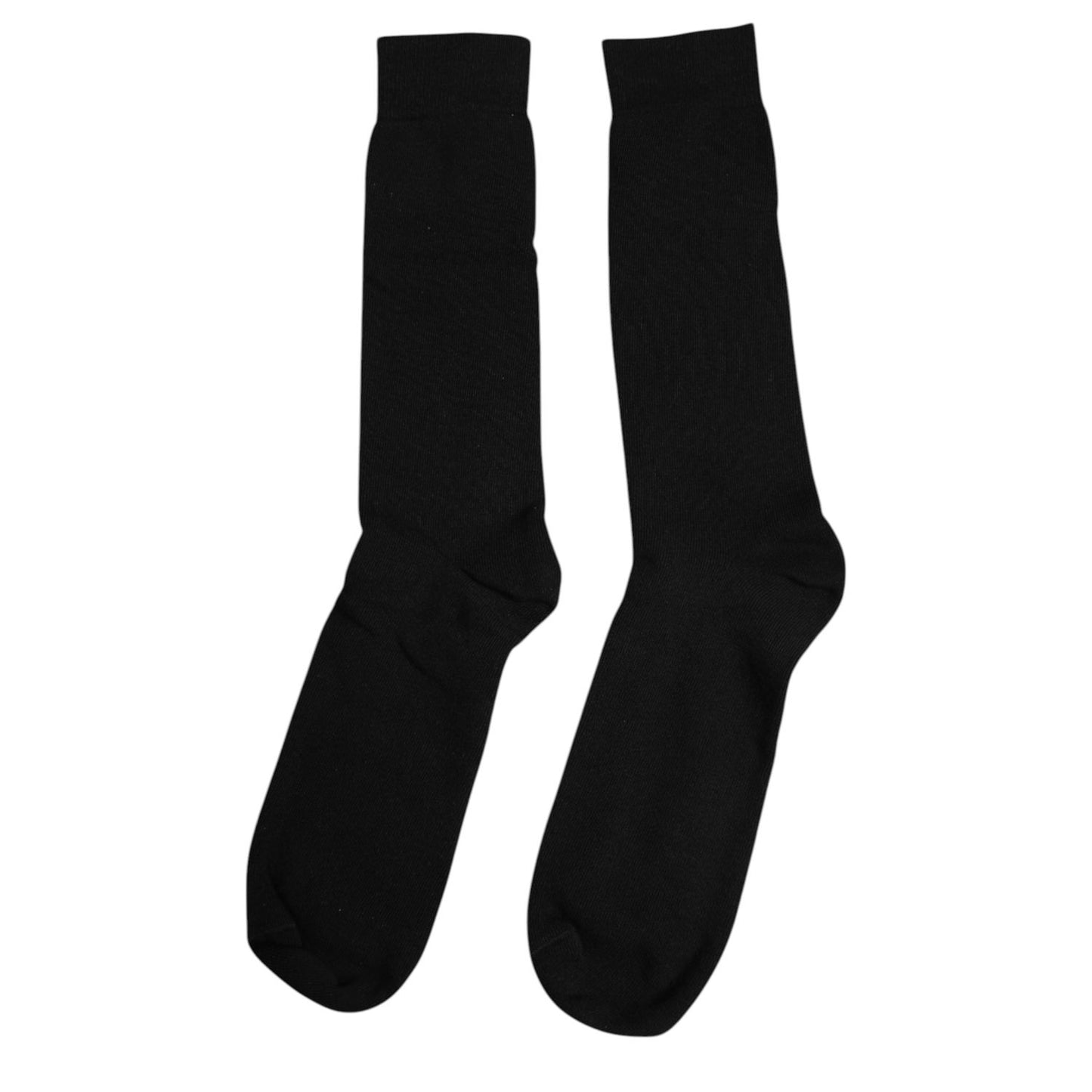 Dolce & Gabbana Black Solid Cotton Mid Calf Men Socks SCS2224-L