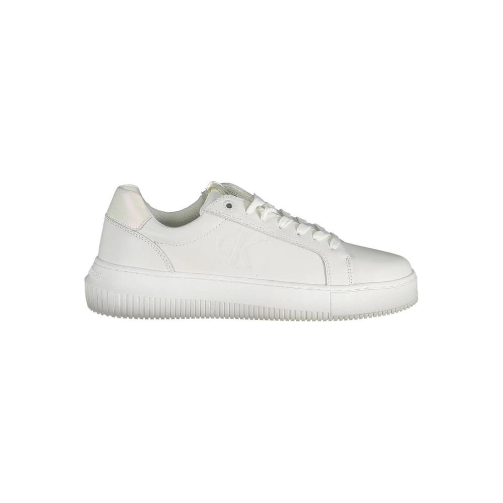 Calvin Klein White Leather Women Sneaker Calvin Klein Light Gray