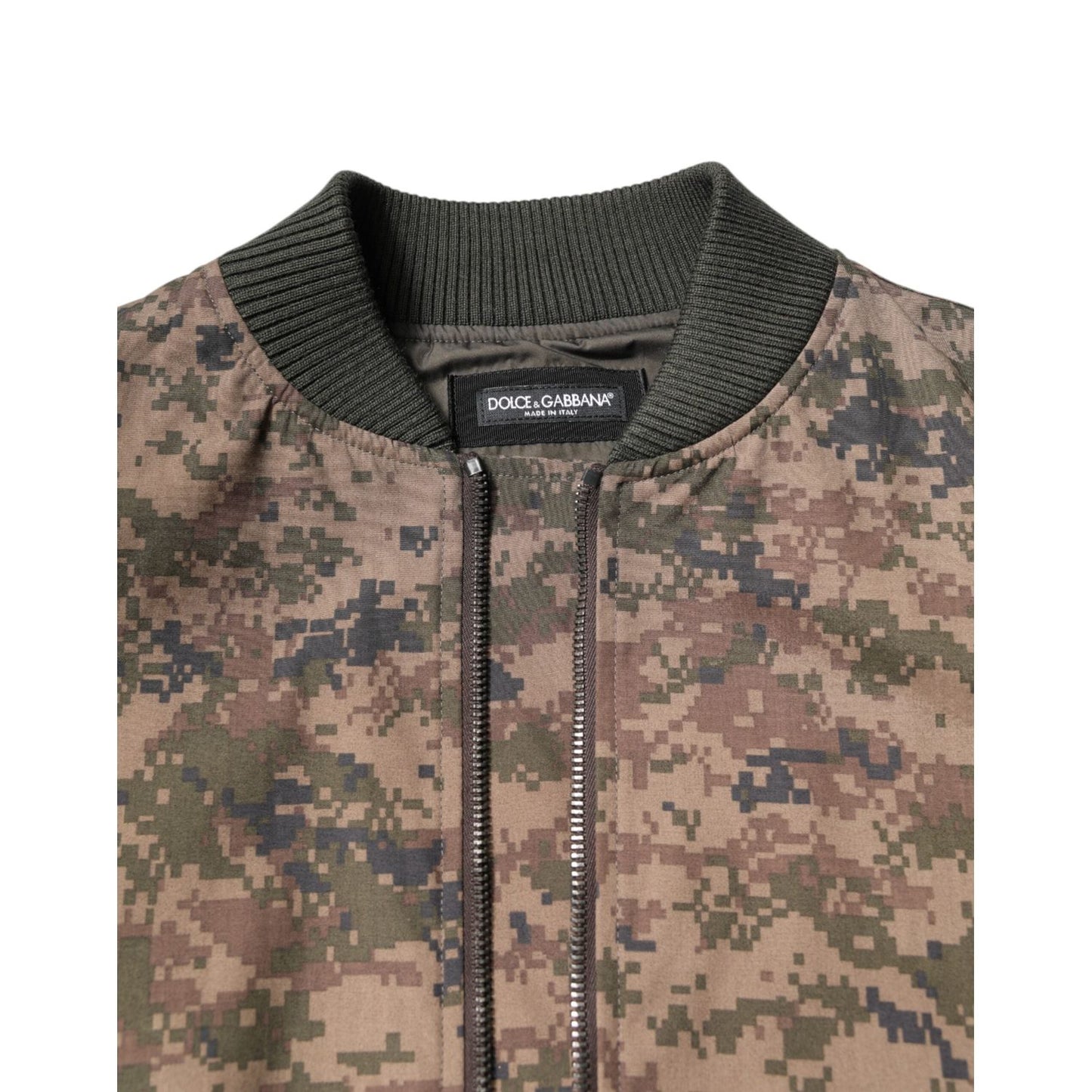 Dolce & Gabbana Brown Camouflage Bomber Full Zip Jacket JKT4123-56