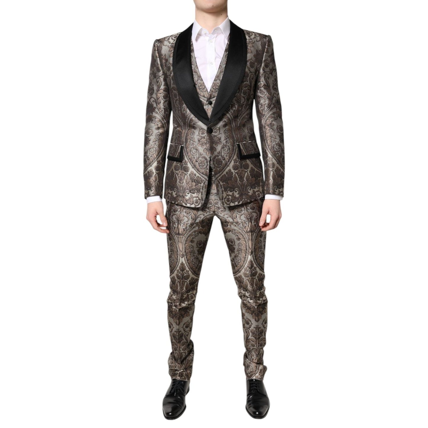 Dolce & Gabbana Multicolor Jacquard Single Breasted 3 Piece Suit KOS2275-46