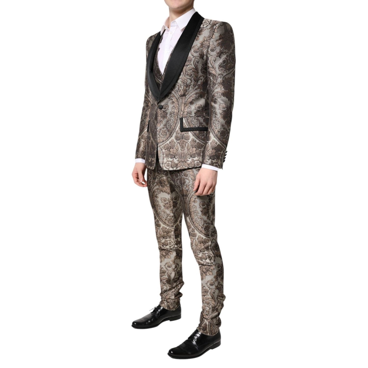 Dolce & Gabbana Multicolor Jacquard Single Breasted 3 Piece Suit KOS2275-46