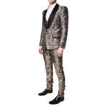 Dolce & Gabbana Multicolor Jacquard Single Breasted 3 Piece Suit KOS2275-46