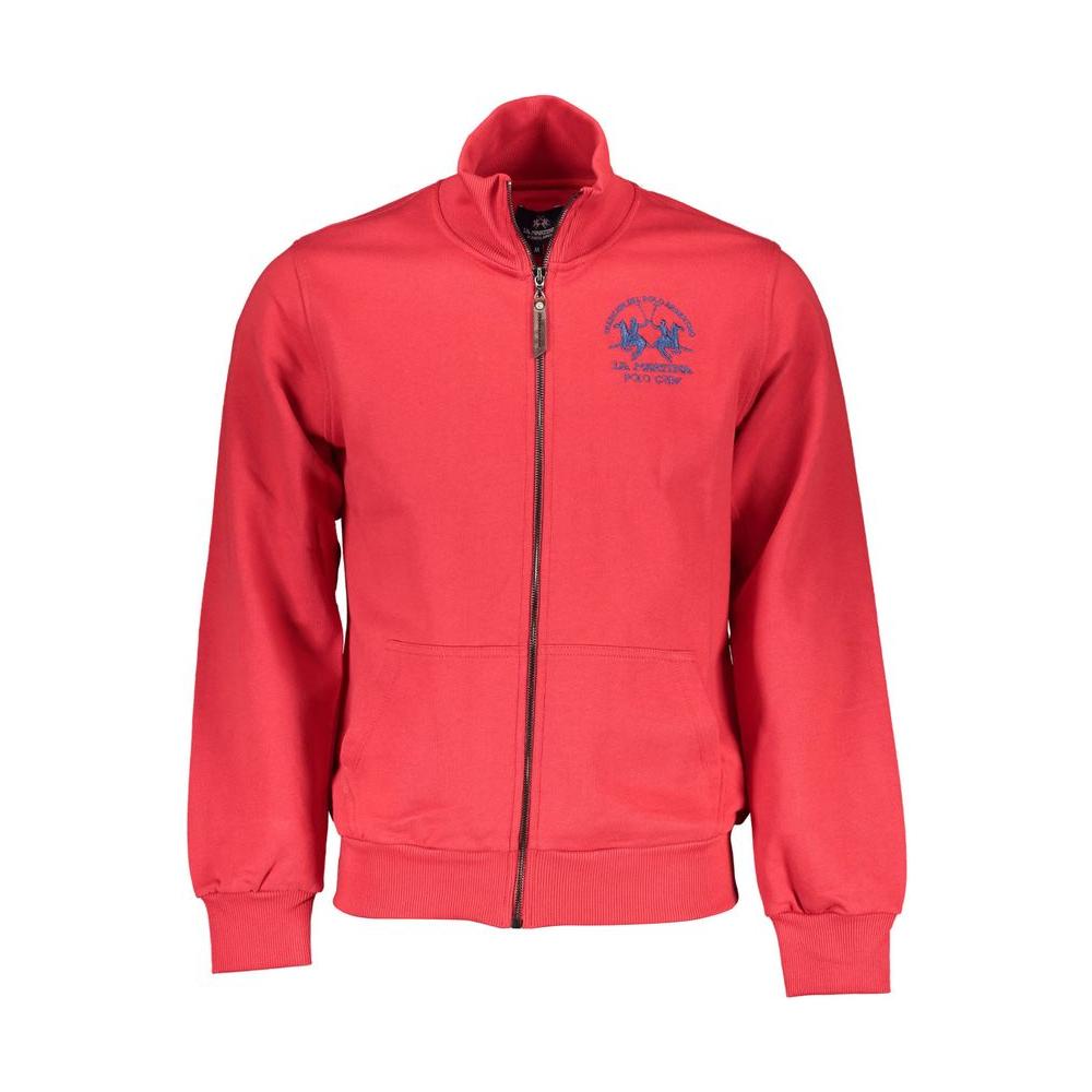 La Martina Red Cotton Men Sweater La Martina Tomato