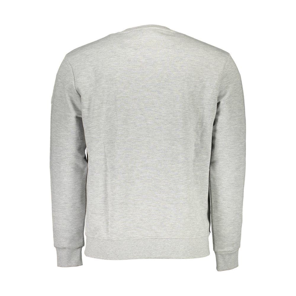 Back view of North Sails gray cotton men's sweater, showcasing long sleeves and casual style perfect for stylish comfort seekers.