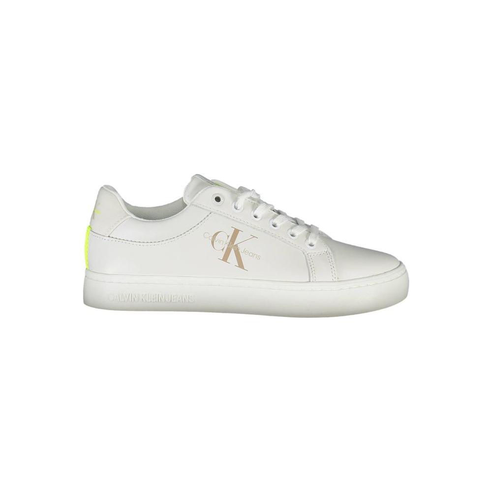 Calvin Klein White Leather Women Sneaker Calvin Klein Light Gray