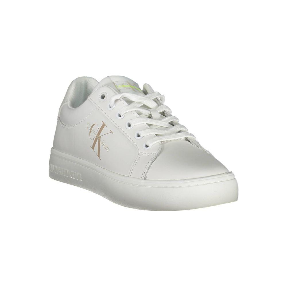 Calvin Klein White Leather Women Sneaker Calvin Klein Light Gray
