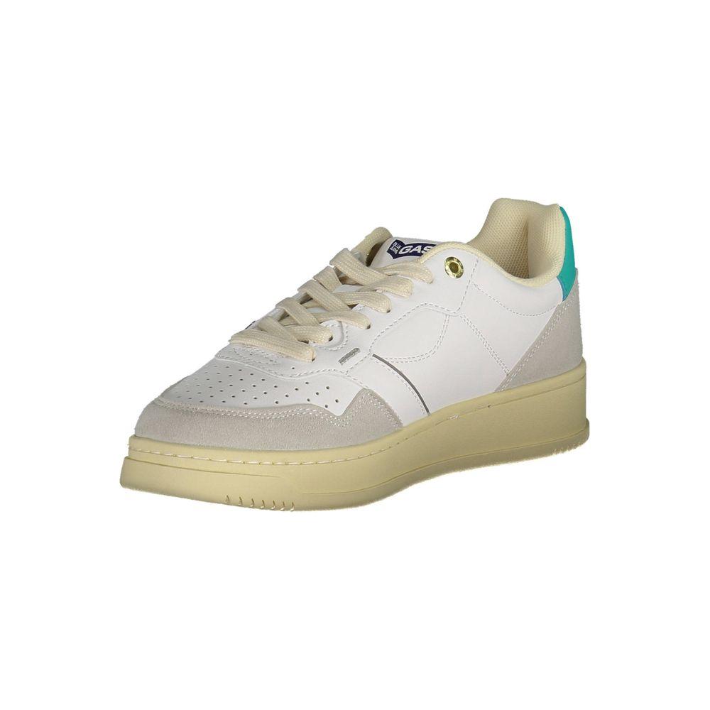 Gas White Artificial Leather Sneaker Gas Dark Gray