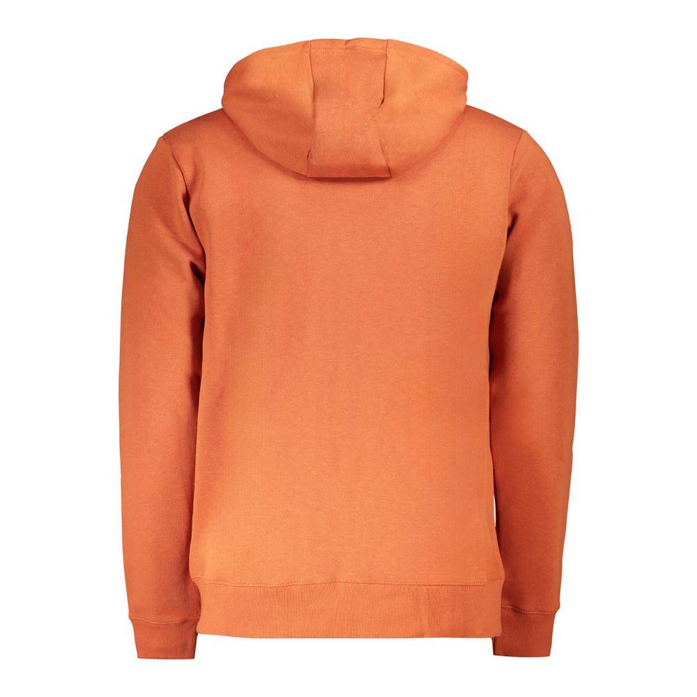 Norway 1963 brown cotton men's hoodie back view, featuring a hood and soft cotton-polyester blend for warmth and style.