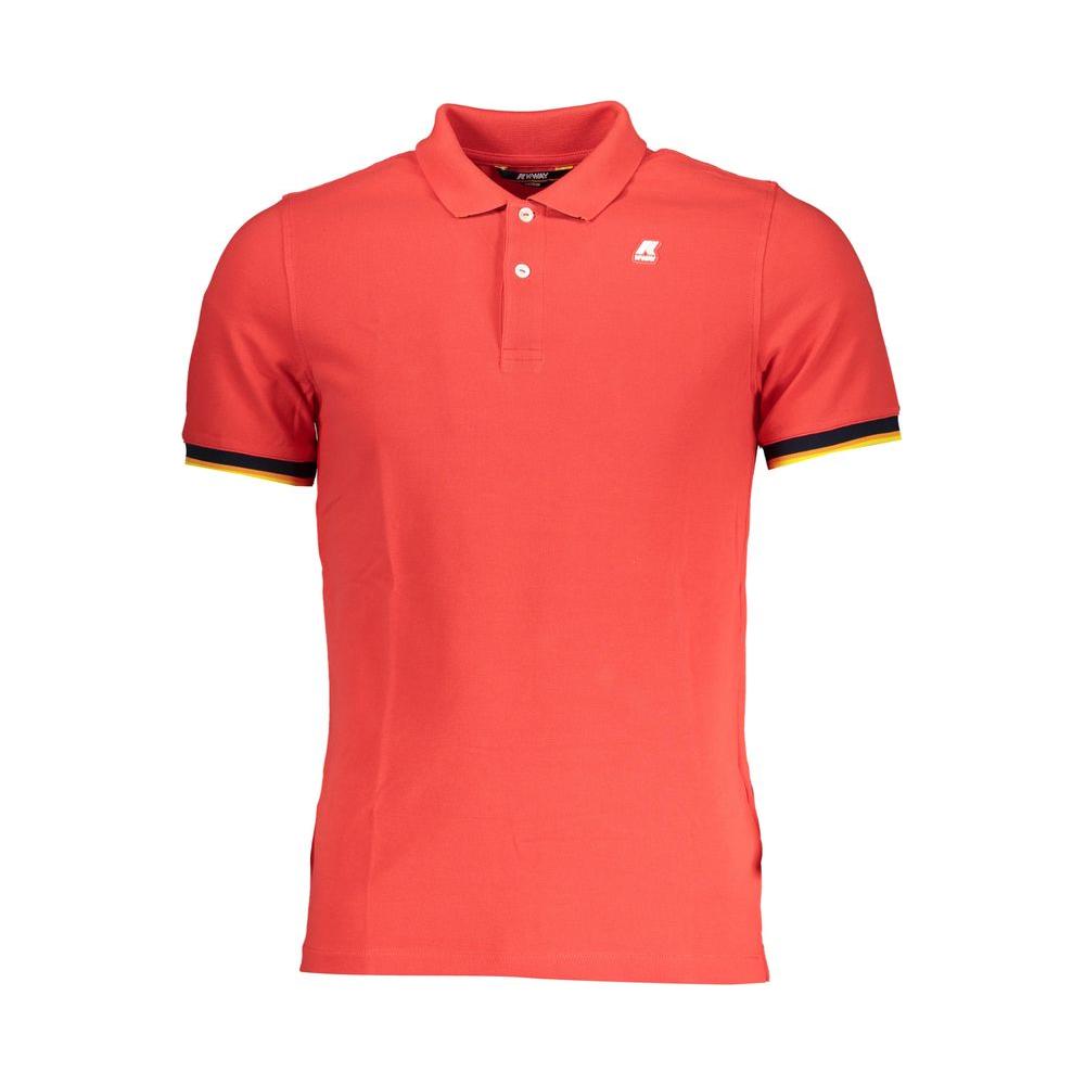 K-WAY elegant pink polo shirt with contrast details and iconic logo, perfect for refined casual style.