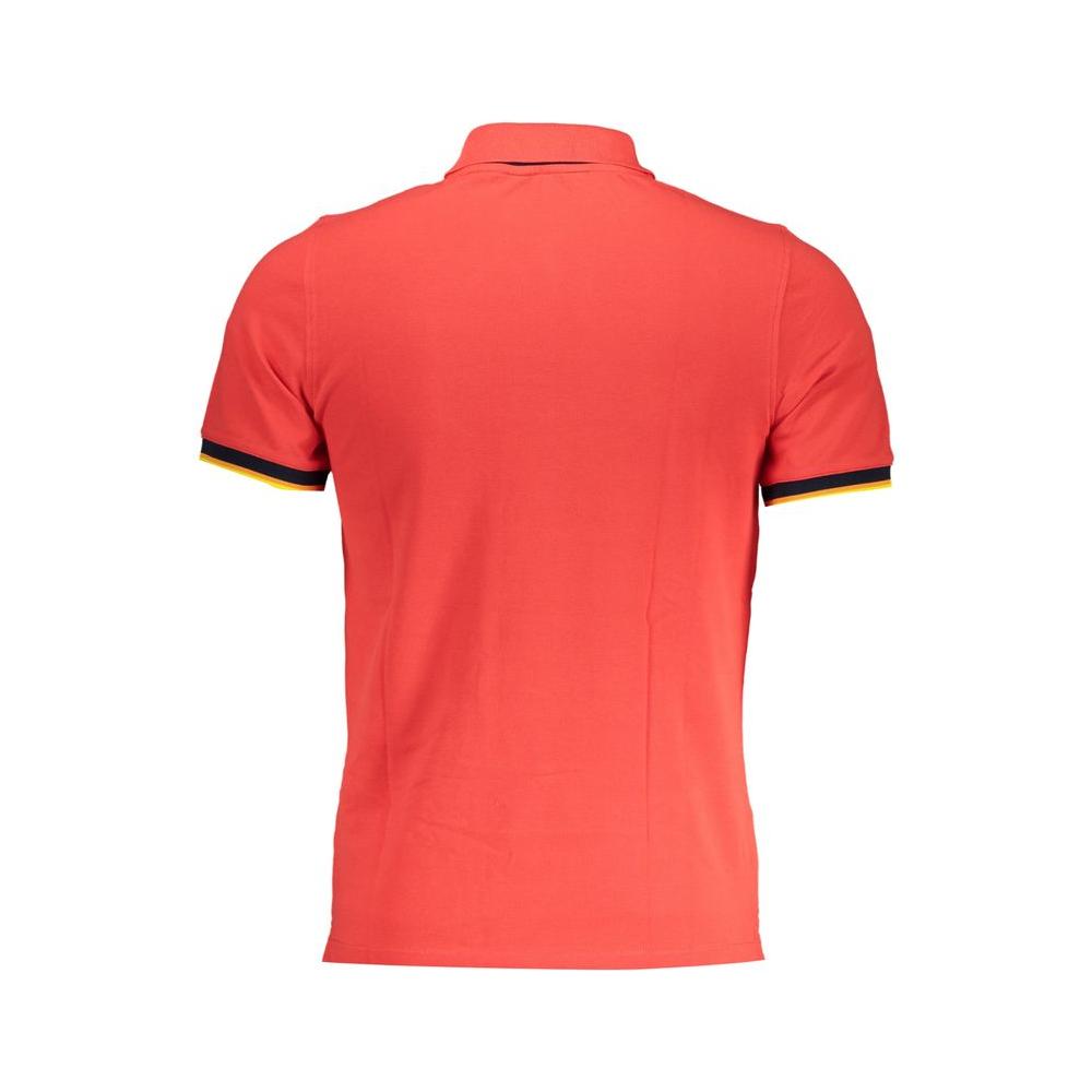 Back view of K-WAY elegant pink polo shirt with contrast sleeve details, showcasing a refined and stylish design.