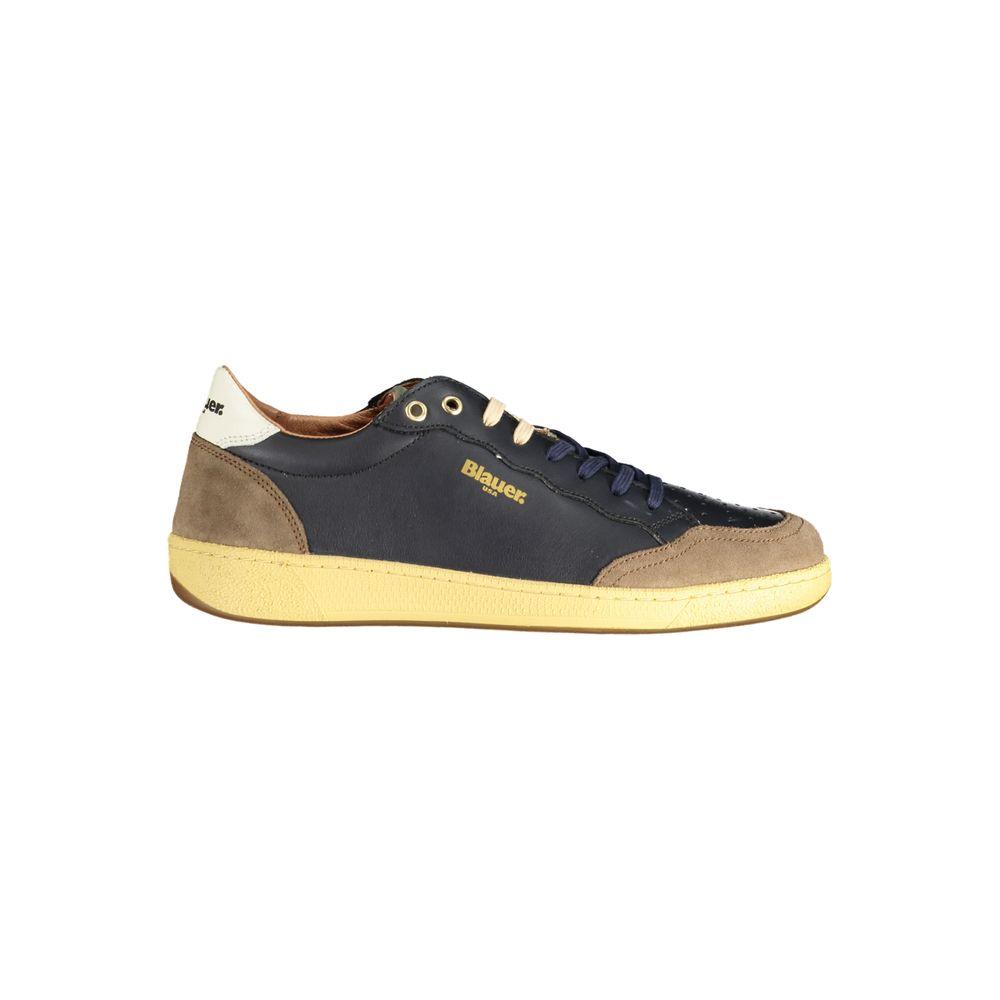 Blauer brown polyester sneaker with laces, contrasting details, and printed logo. Stylish athletic design for sports enthusiasts.