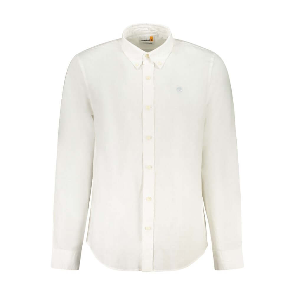 Timberland White Cotton Shirt Timberland Beige