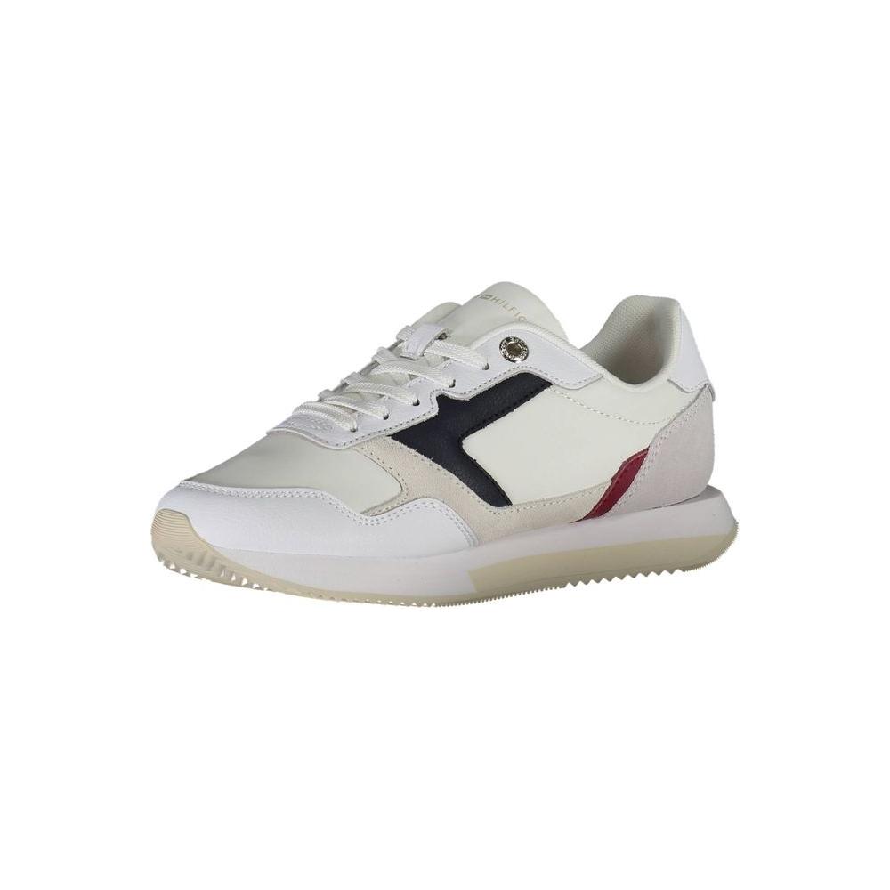 Tommy Hilfiger White Leather Women Sneaker Tommy Hilfiger Gray