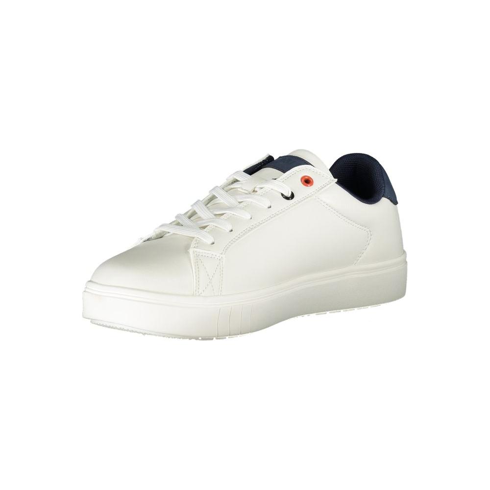 Mares White Polyester Sneaker with laces, contrast details, and logo print for sports footwear.