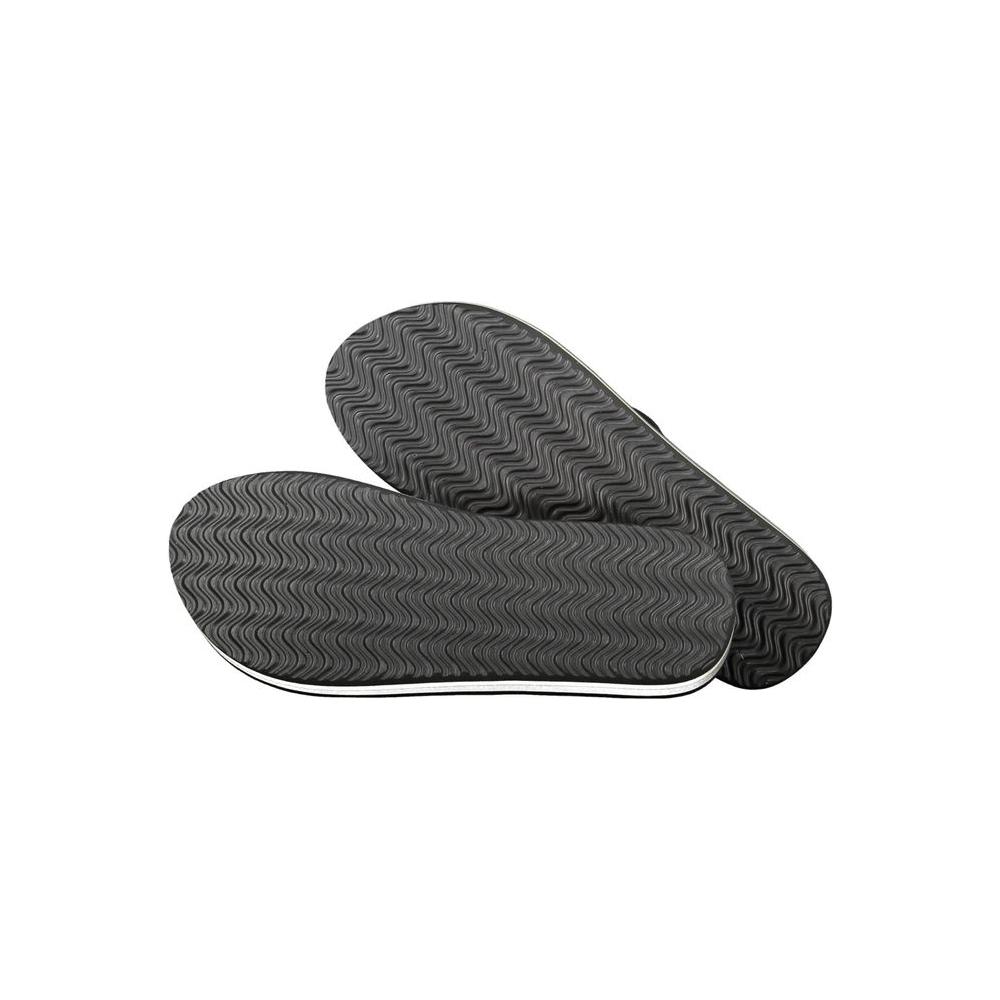 Napapijri flip flops with black soles, showcasing a textured zigzag pattern and contrasting details for a stylish summer look.