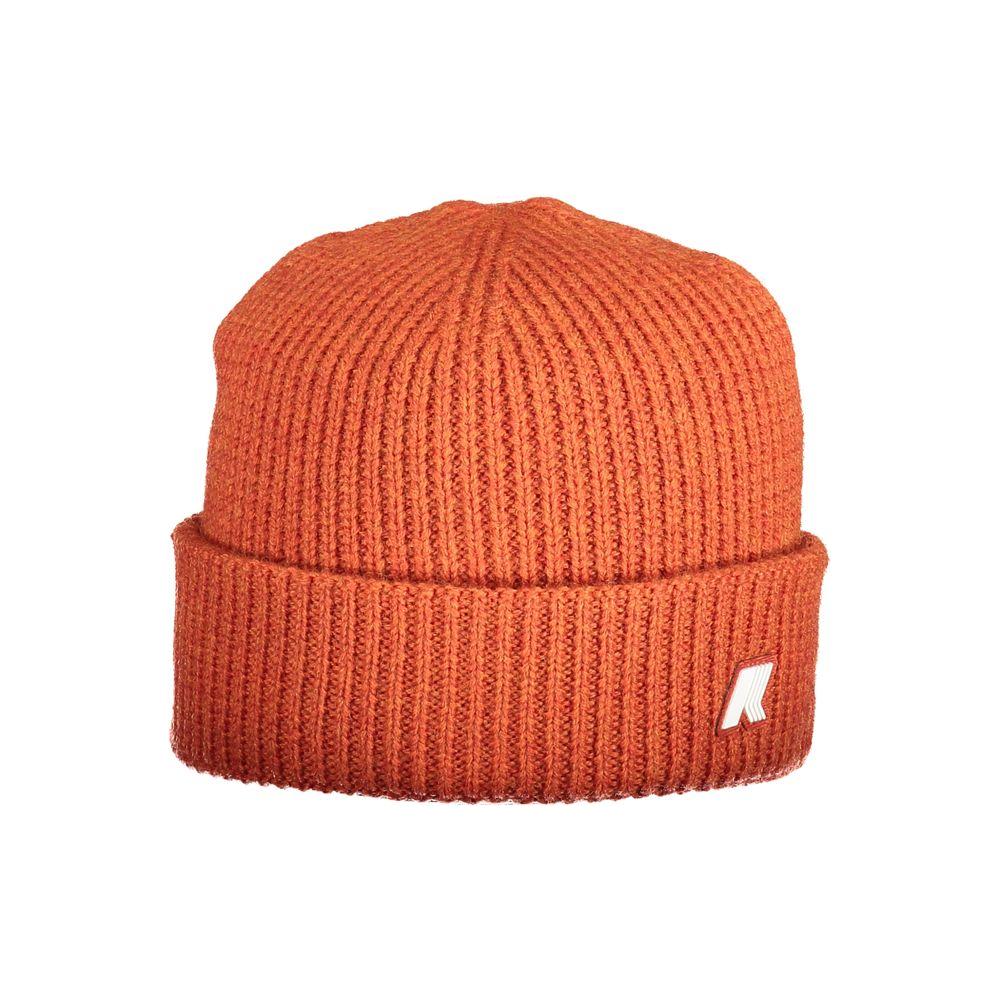 Red wool men's cap by K-WAY featuring iconic logo, perfect for trendy style and warmth in winter fashion.