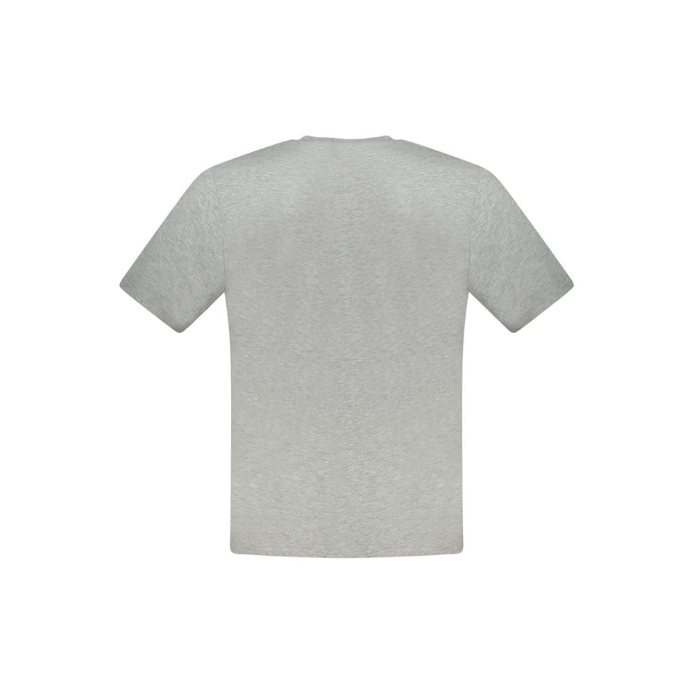 Back view of North Sails brown cotton men's T-shirt, eco-friendly logo design, short sleeves, crew neck, perfect for casual wear.