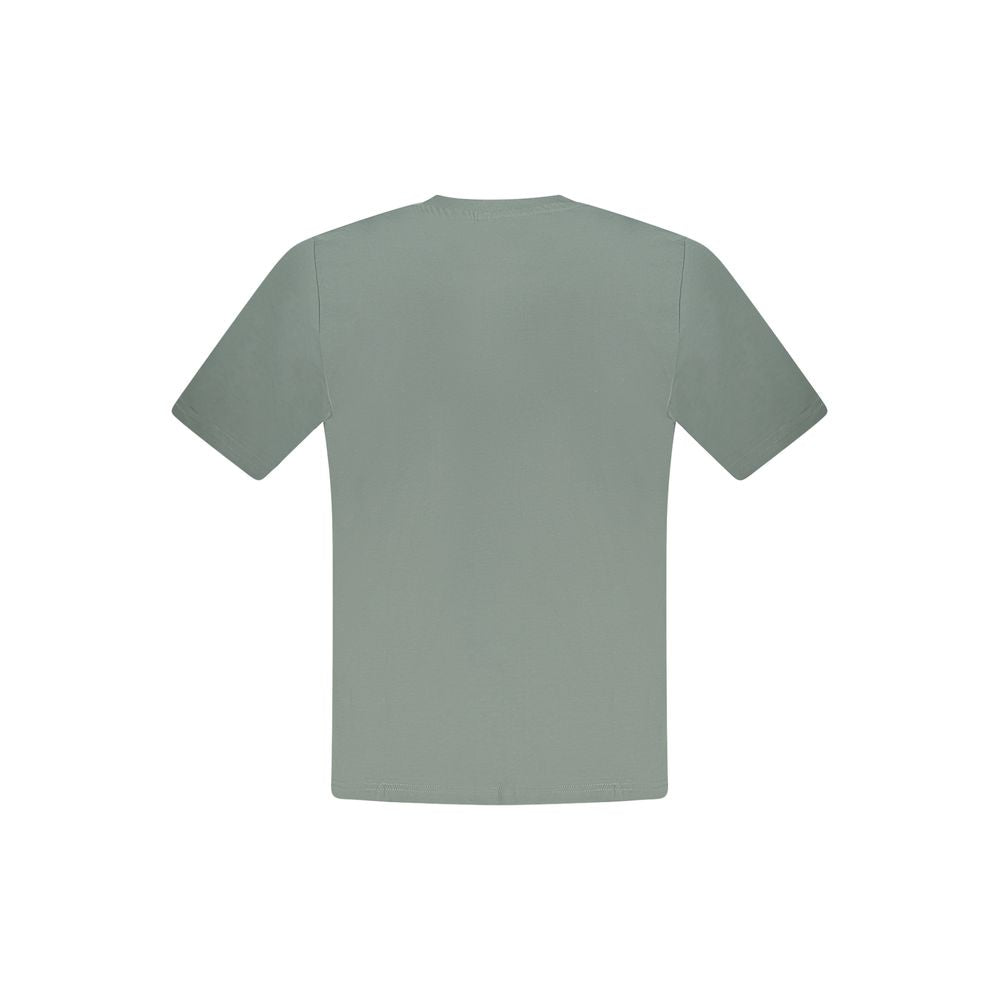 Back view of green North Sails cotton men's t-shirt with short sleeves and crew neck.
