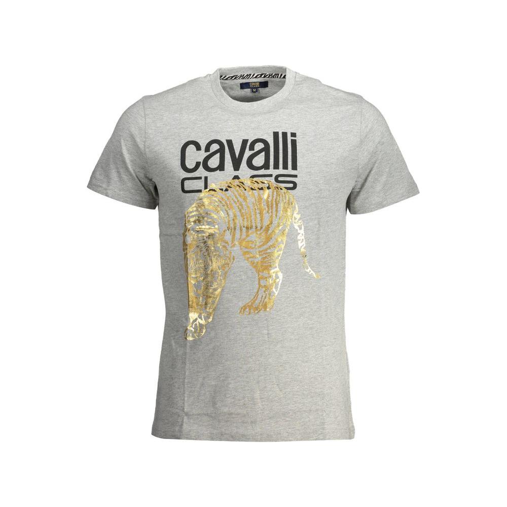 Cavalli Class Brown Cotton Men T-Shirt