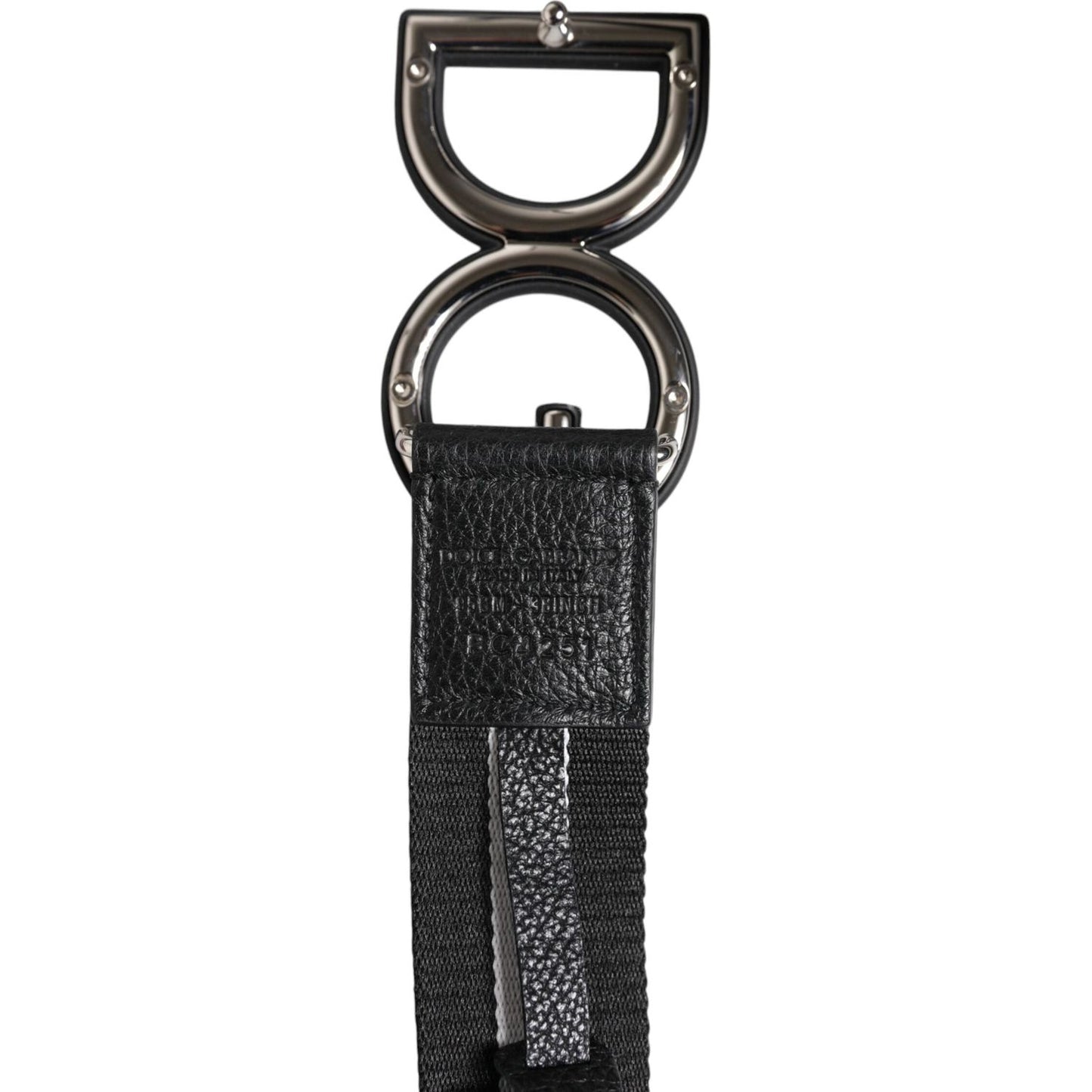 Dolce & Gabbana Black Polyester Logo Print DG Buckle Belt
