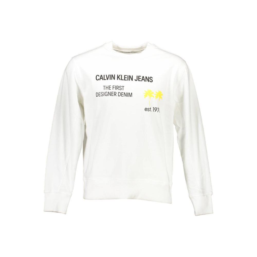 Calvin Klein White Cotton Unisex Sweatshirt