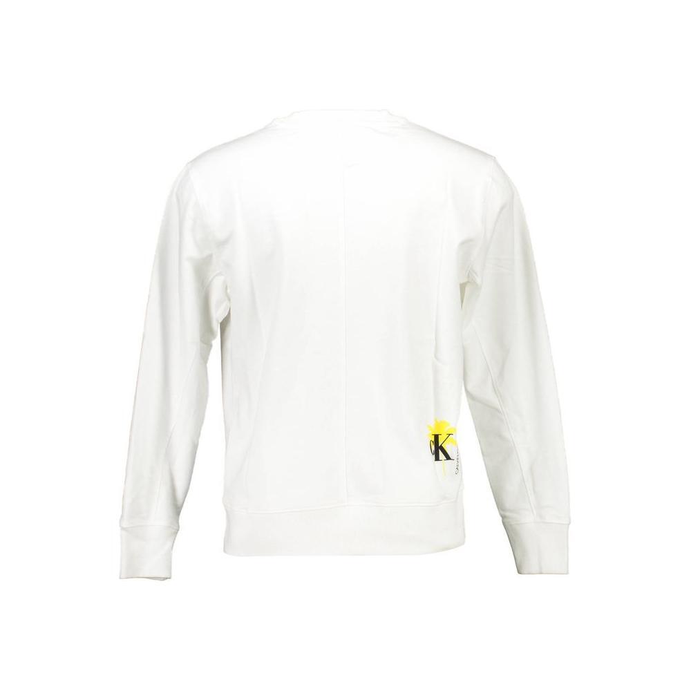 Calvin Klein White Cotton Unisex Sweatshirt