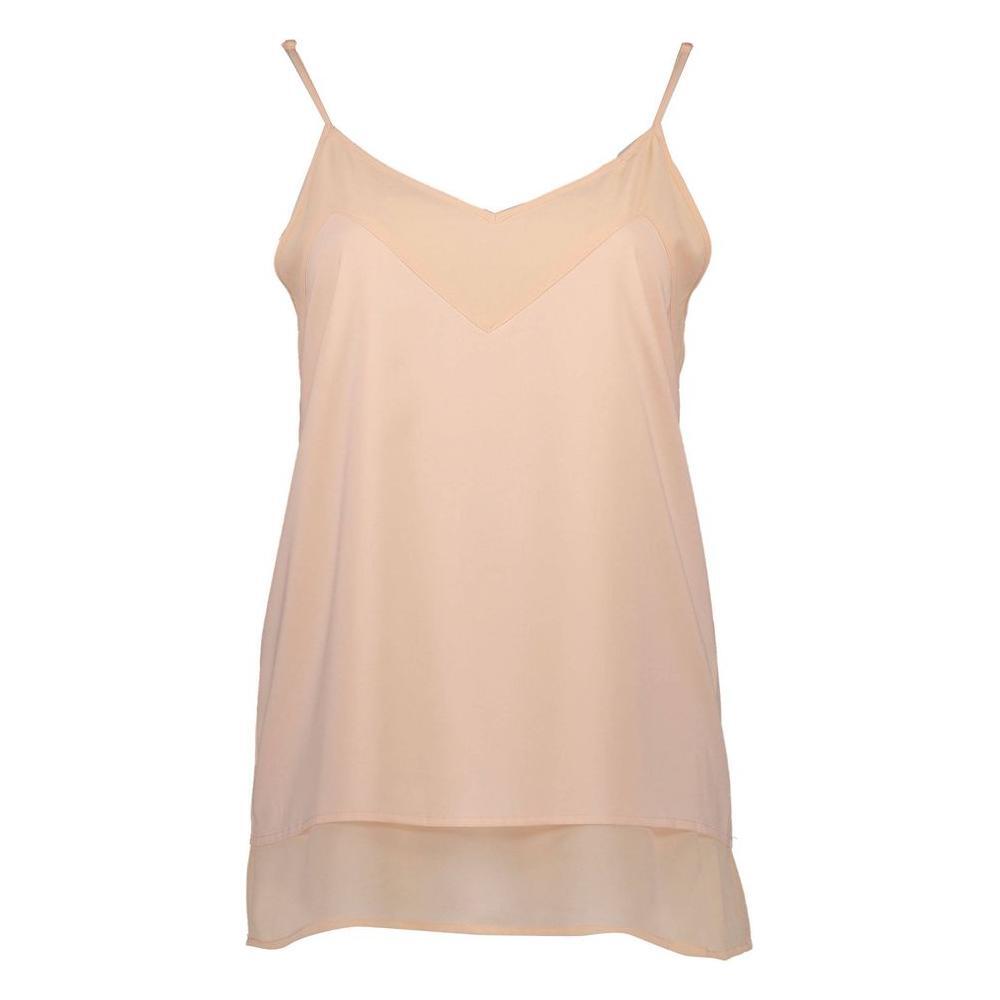 Silvian Heach Pink Polyester Women Tank Top SI-7267-2XS