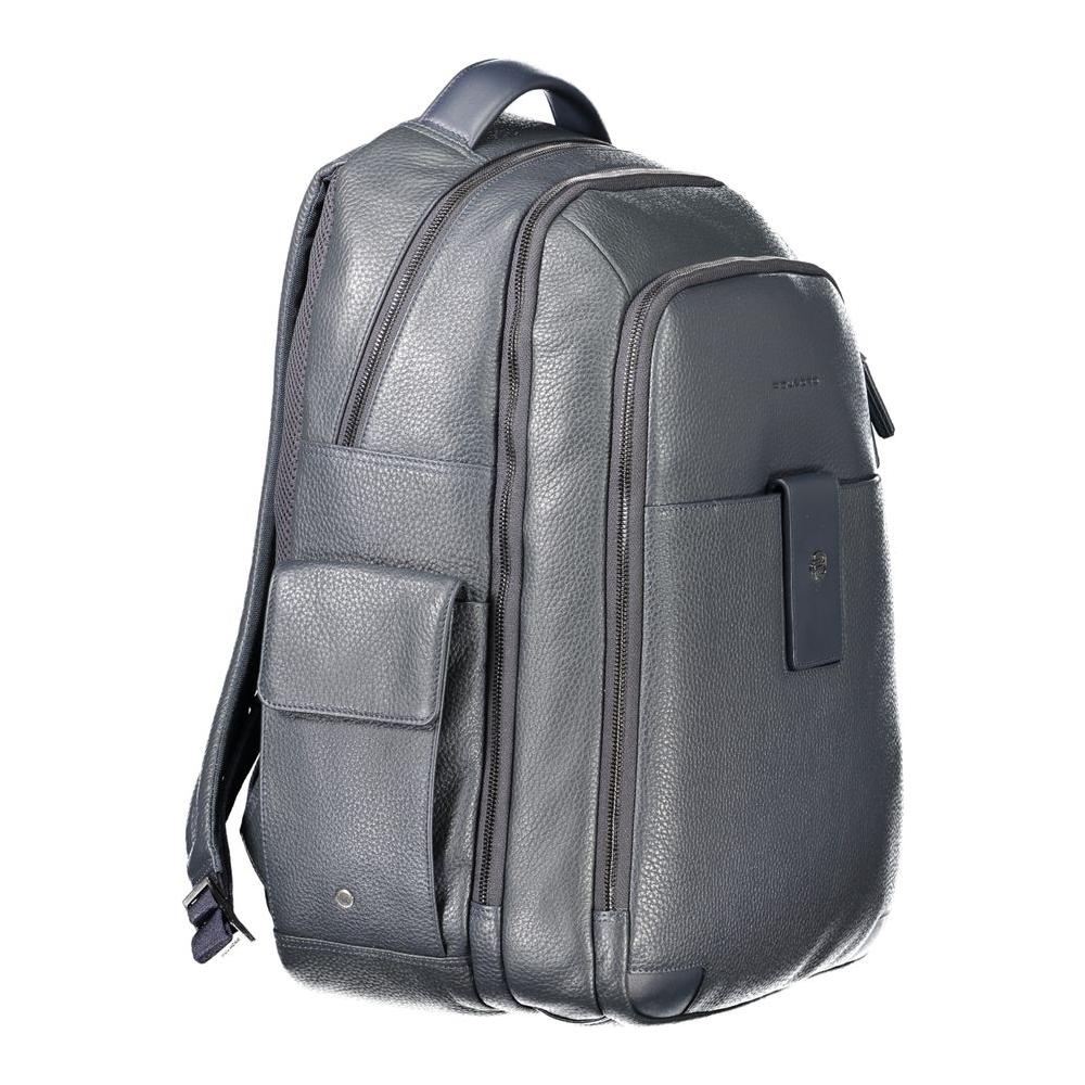 Piquadro Blue Leather Men Backpack