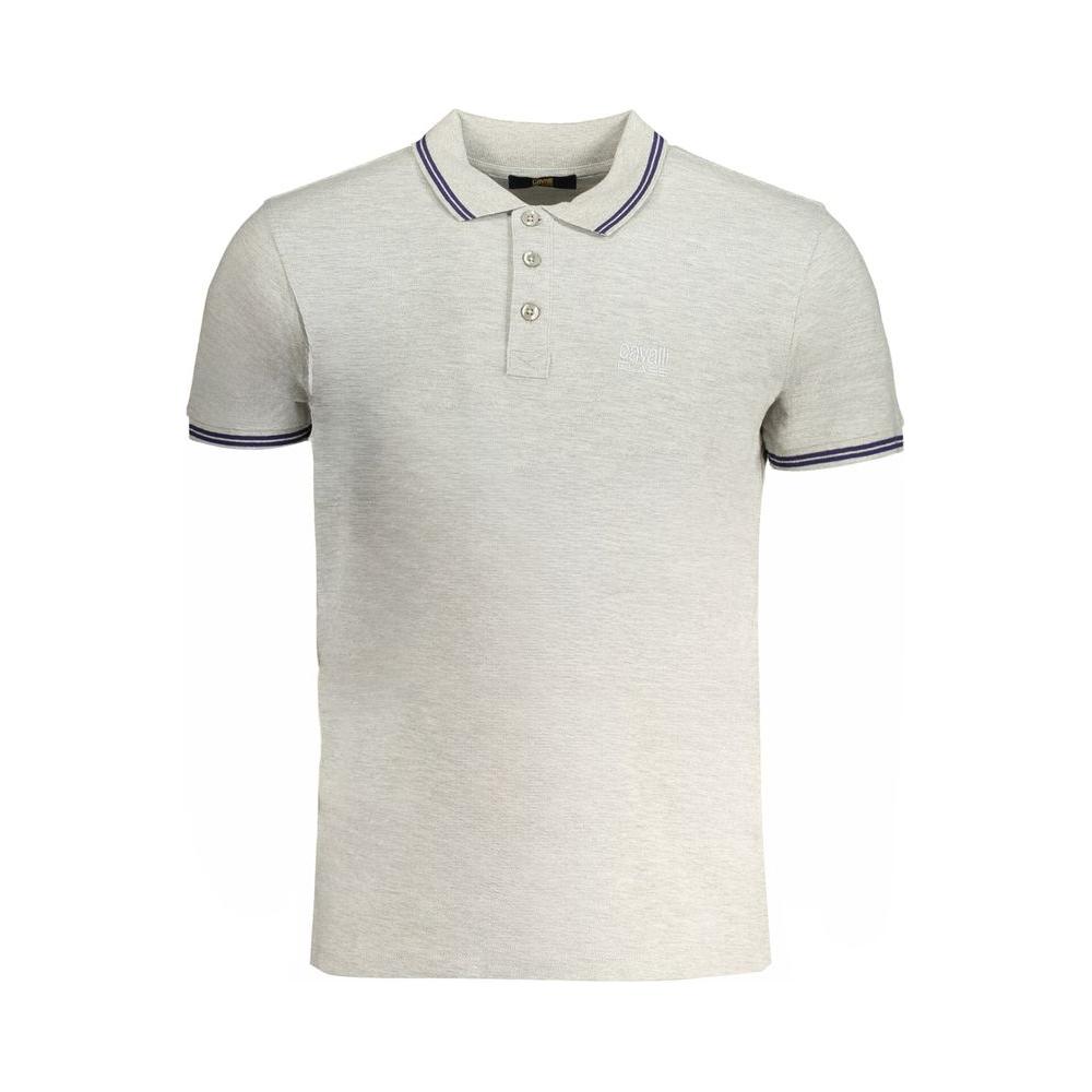 Cavalli Class Brown Cotton Men Polo Shirt