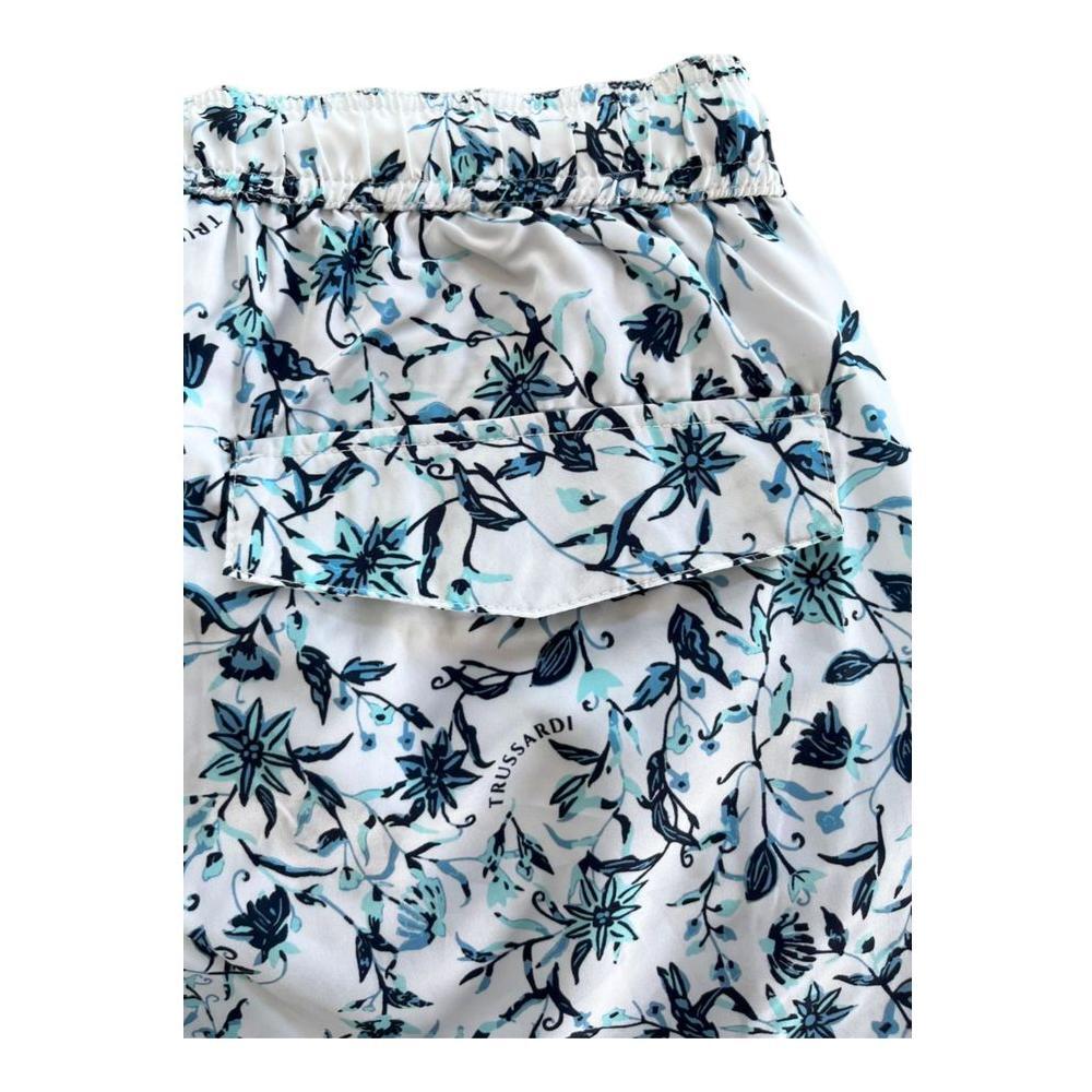 Trussardi Beachwear White Polyester Men Swim Short TR-24818-M