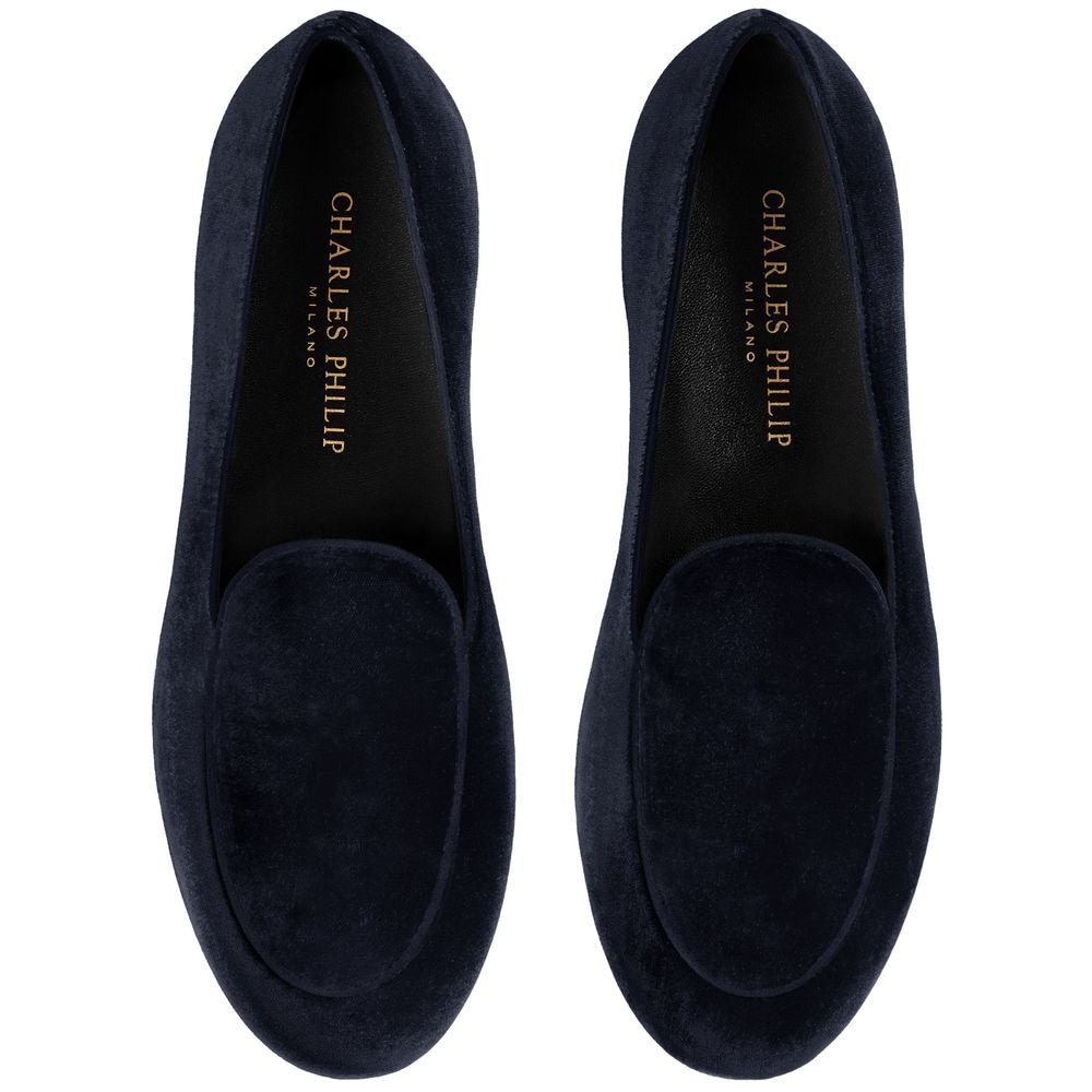 Charles Philip Charles Philip Blue Velvet Loafer CH-15379-EU43/US10
