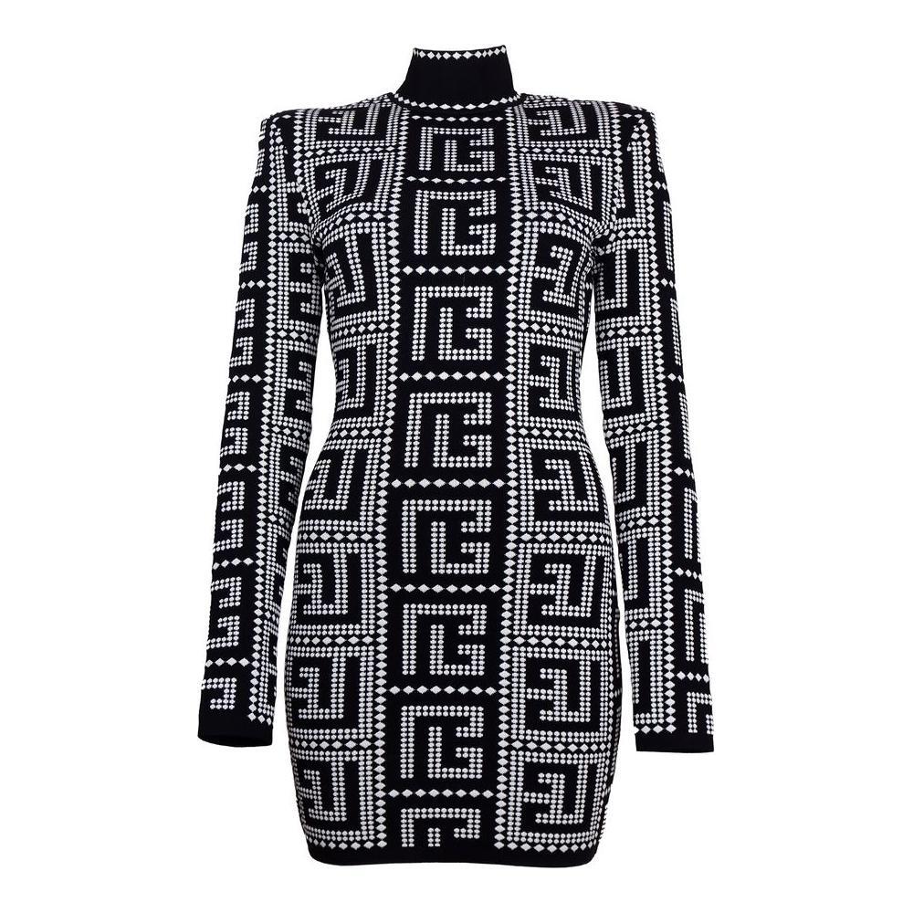 Balmain Black Viscose Dress BA-15394-IT38|XS