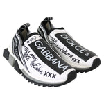 Dolce & Gabbana White Black Slip On Sorrento Sneakers LA8152-36