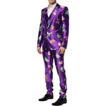 Dolce & Gabbana Purple Silk Animal Print 3 Piece Suit