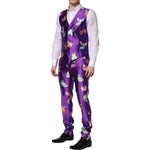 Dolce & Gabbana Purple Silk Animal Print 3 Piece Suit