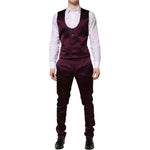 Dolce & Gabbana Dark Purple Silk 3Piece Single Breasted Suit