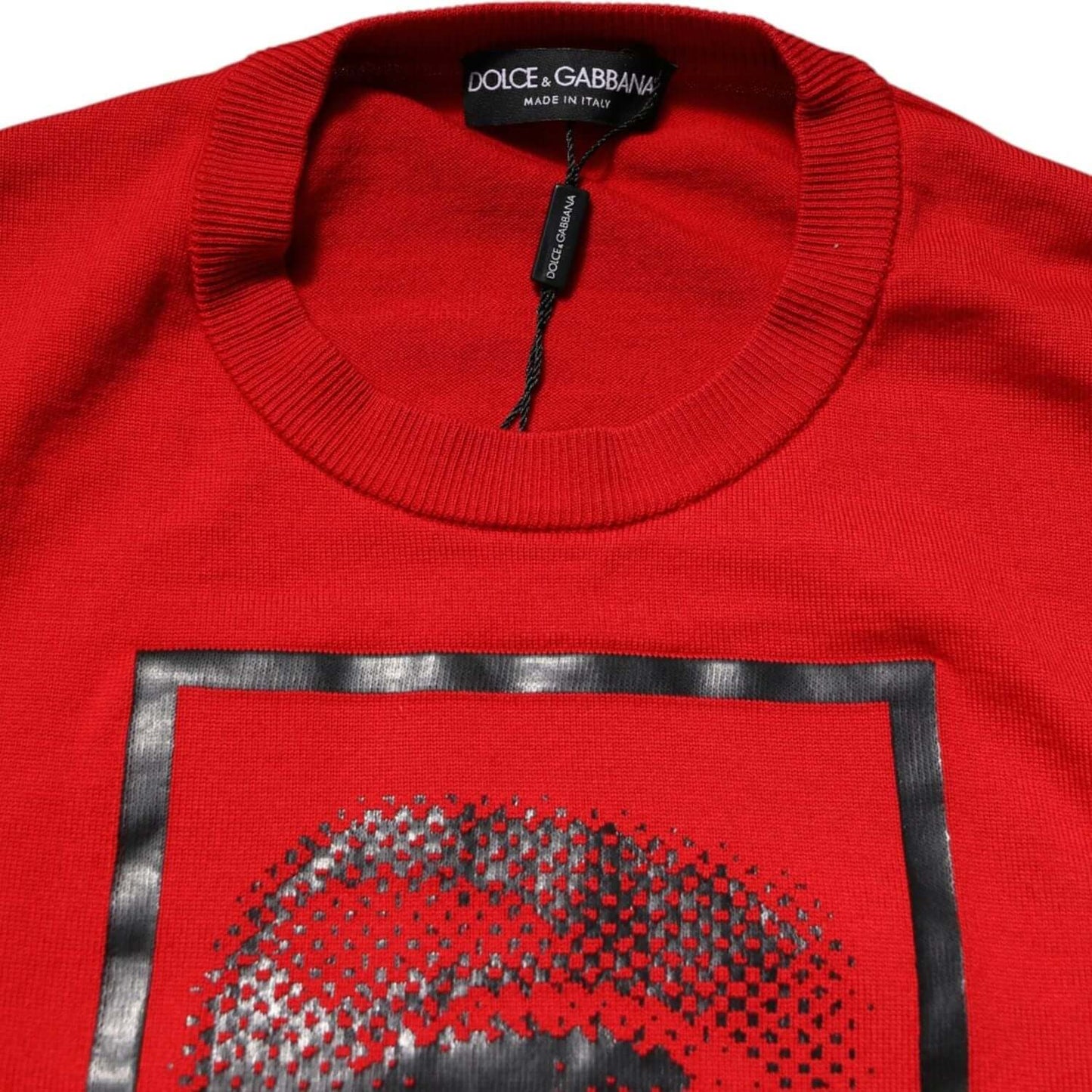 Dolce & Gabbana Red Eye Print Crew Neck Men Pullover Sweater TSH90523-50