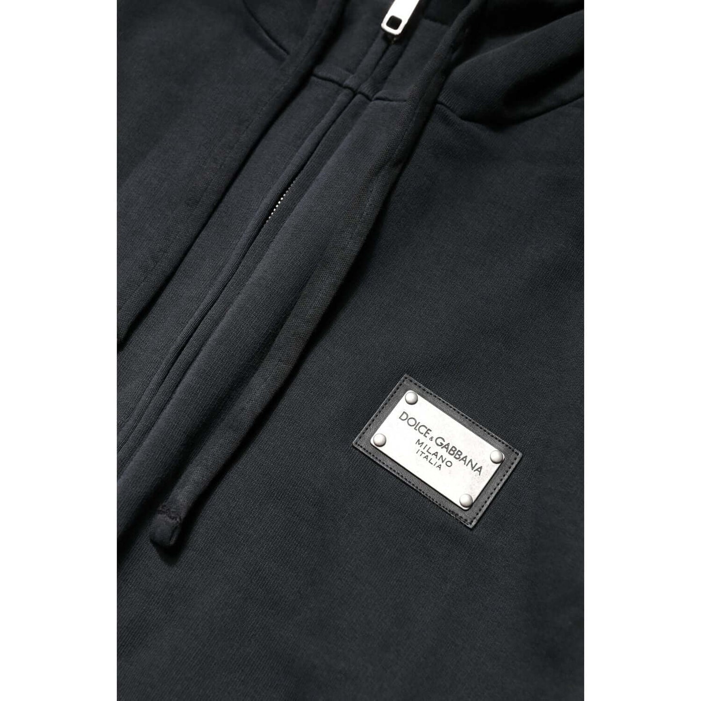 Dolce & Gabbana Black Logo Full Zip Hooded Men Sweatshirt Sweater TSH90596-44