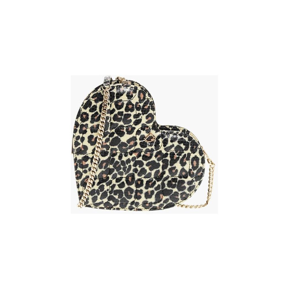 Dsquared² Animal Patterned Leather Heart-shaped Clutch