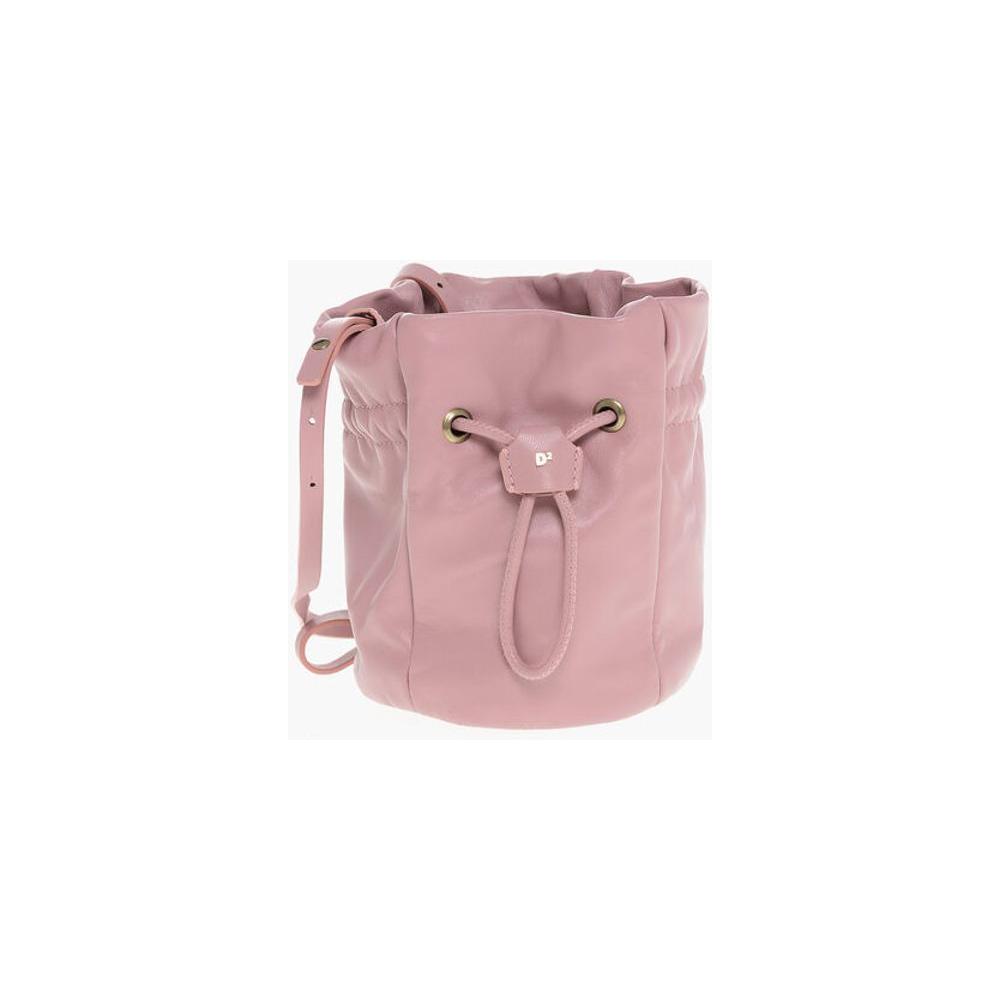 Dsquared² Leather Bucket Bag with Removable Shoulder Strap