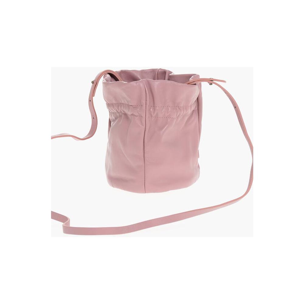 Dsquared² Leather Bucket Bag with Removable Shoulder Strap