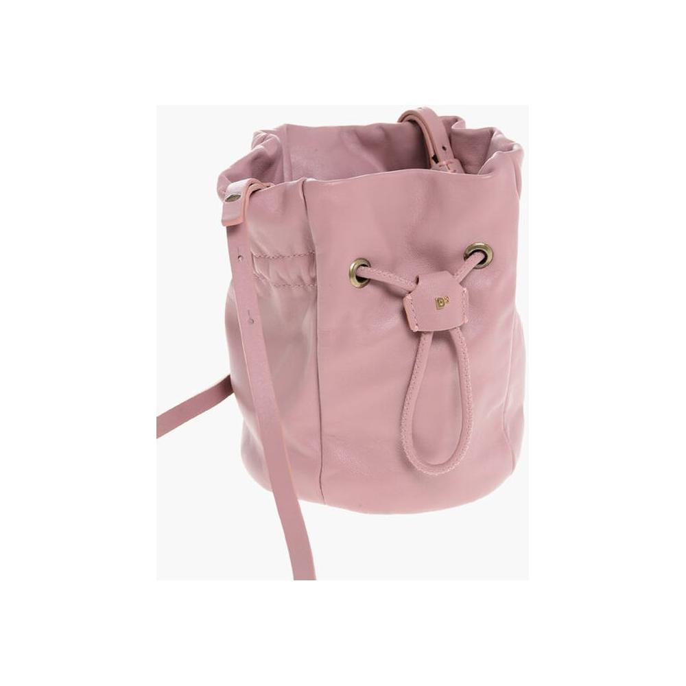 Dsquared² Leather Bucket Bag with Removable Shoulder Strap