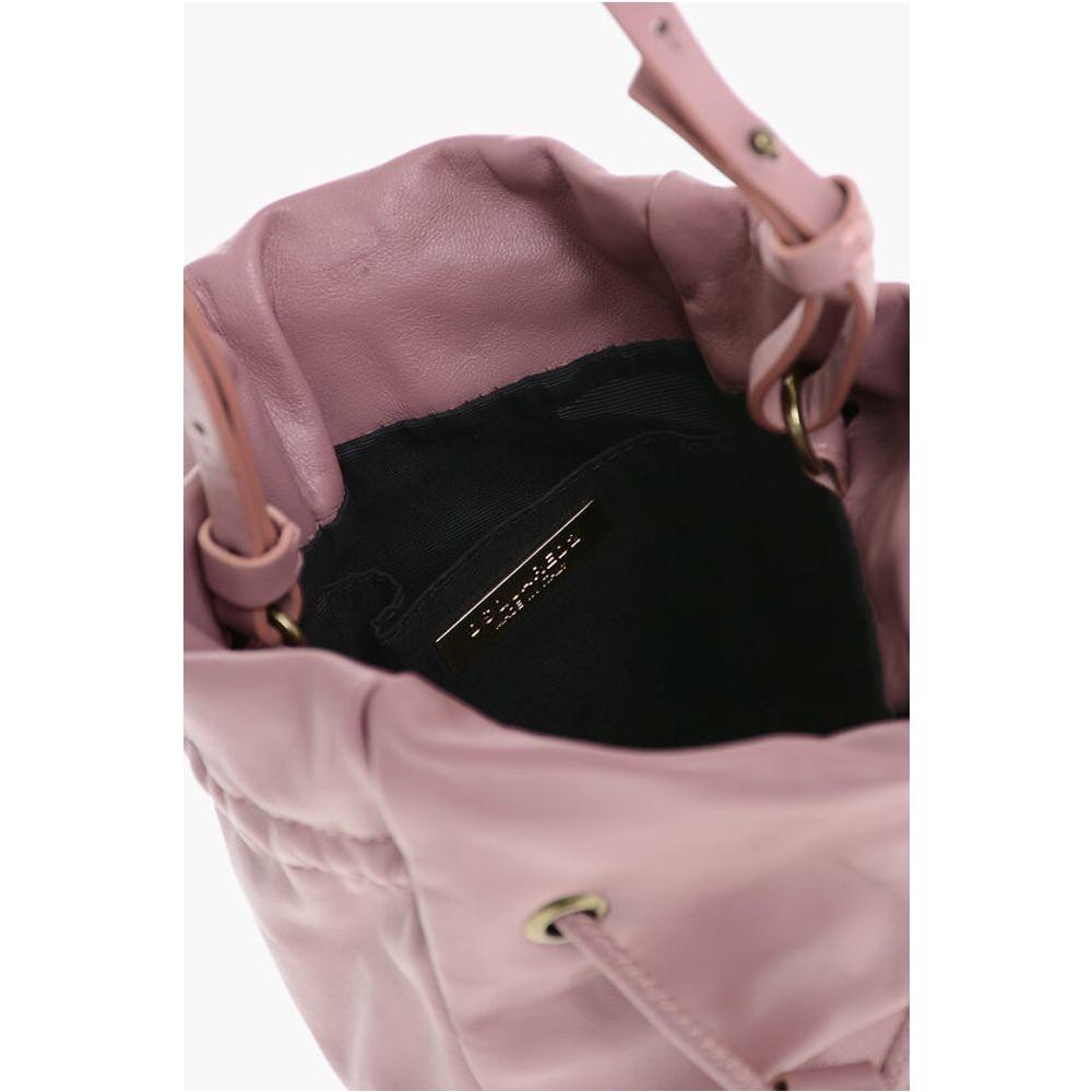 Dsquared² Leather Bucket Bag with Removable Shoulder Strap