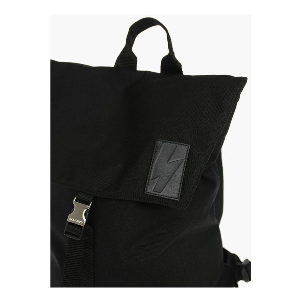 Neil Barrett solid color nylon CITY FLAP backpack